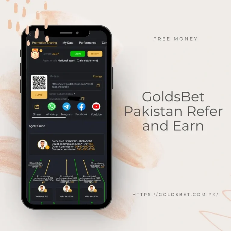 Golds Bet Pakistan & India Refer and Earn – Get Rewards for Inviting Friends